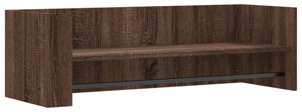 Barna tölgy színű szerelt fa fali polc 100 x 35 x 30,5 cm
