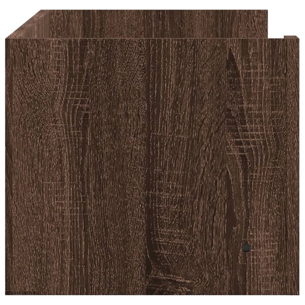 Barna tölgy színű szerelt fa fali polc 100 x 35 x 30,5 cm