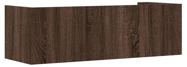 Barna tölgy színű szerelt fa fali polc 100 x 35 x 30,5 cm