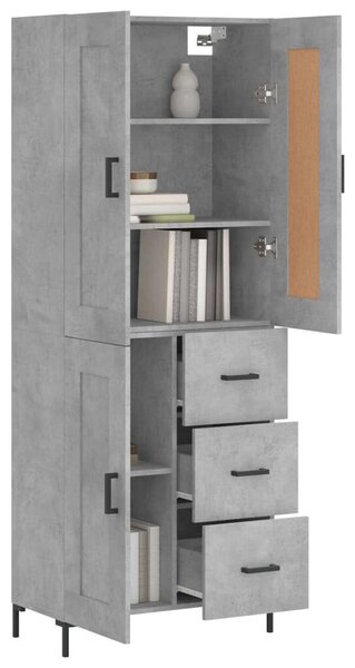 VidaXL betonszürke szerelt fa magasszekrény 69,5 x 34 x 180 cm