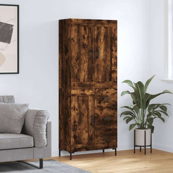 VidaXL füstös tölgy színű szerelt fa magasszekrény 69,5 x 34 x 180 cm