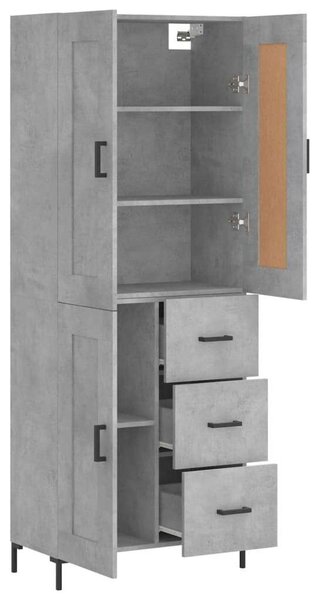VidaXL betonszürke szerelt fa magasszekrény 69,5 x 34 x 180 cm