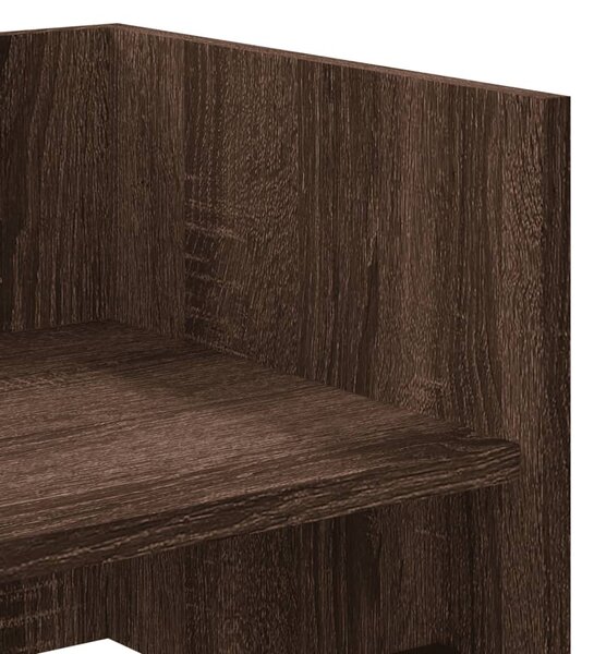 Barna tölgy színű szerelt fa fali polc 100 x 35 x 30,5 cm