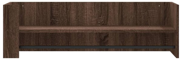 Barna tölgy színű szerelt fa fali polc 100 x 35 x 30,5 cm