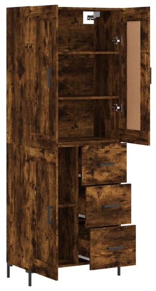 VidaXL füstös tölgy színű szerelt fa magasszekrény 69,5 x 34 x 180 cm