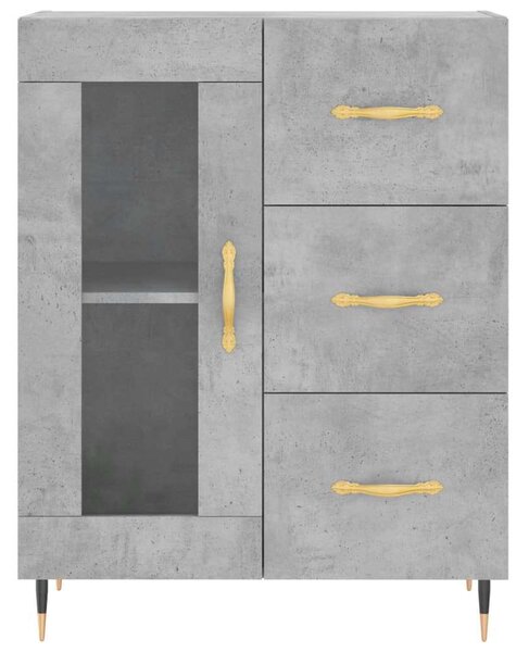 VidaXL betonszürke szerelt fa magasszekrény 69,5 x 34 x 180 cm
