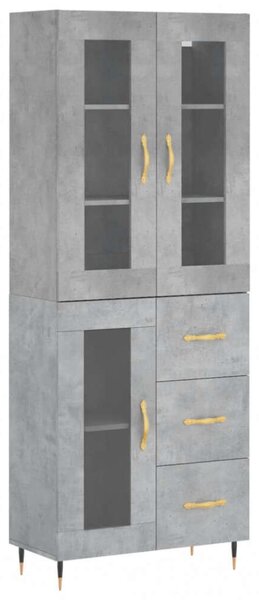 VidaXL betonszürke szerelt fa magasszekrény 69,5 x 34 x 180 cm