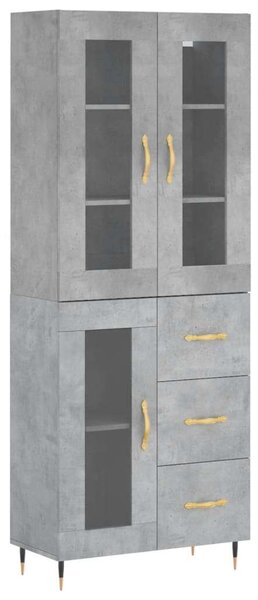VidaXL betonszürke szerelt fa magasszekrény 69,5 x 34 x 180 cm