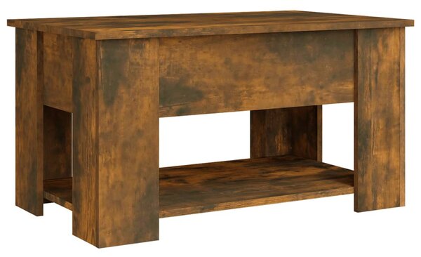 Füstös tölgy színű szerelt fa dohányzóasztal 79 x 49 x 41 cm