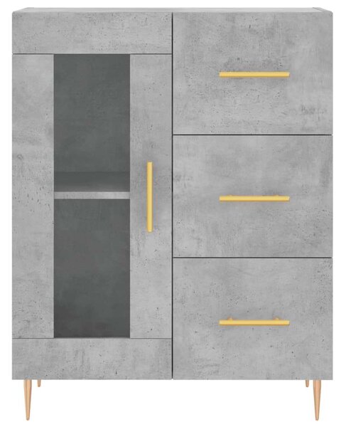 VidaXL betonszürke szerelt fa magasszekrény 69,5 x 34 x 180 cm