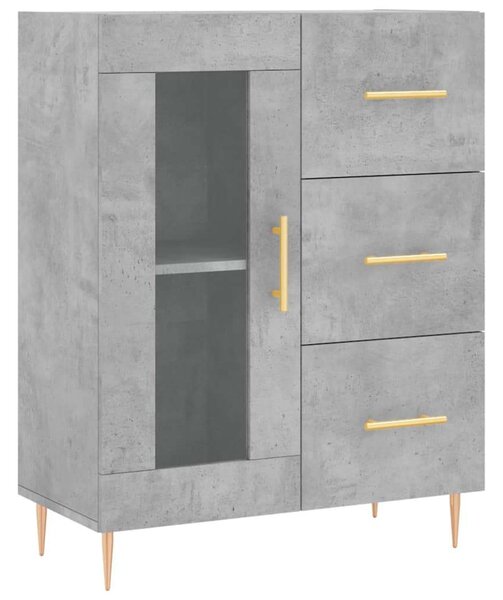 VidaXL betonszürke szerelt fa magasszekrény 69,5 x 34 x 180 cm