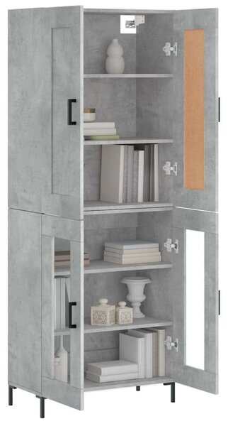 VidaXL betonszürke szerelt fa magasszekrény 69,5 x 34 x 180 cm