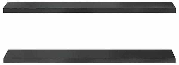 2 db fekete rozsdamentes acél fali polc 100 x 23,5 cm