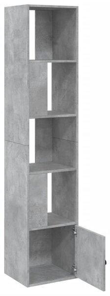 Betonszürke szerelt fa könyvespolc 40 x 36 x 189 cm
