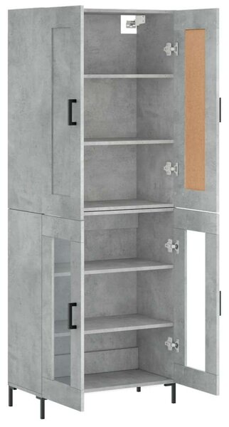 VidaXL betonszürke szerelt fa magasszekrény 69,5 x 34 x 180 cm