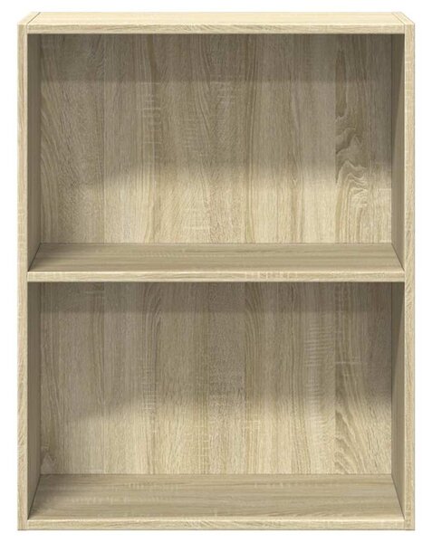2-szintes sonoma színű forgácslap könyvszekrény 60x30x76,5 cm