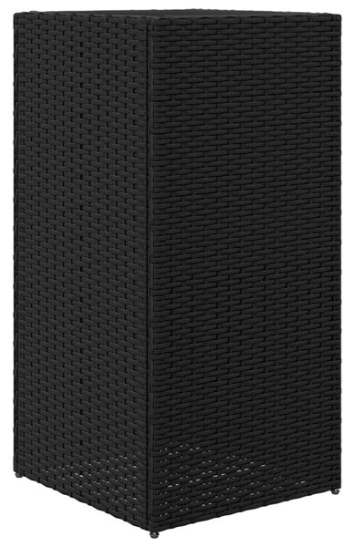 Fekete polyrattan kerti ültetőláda 40x40x80 cm