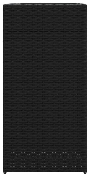 Fekete polyrattan kerti ültetőláda 40x40x80 cm