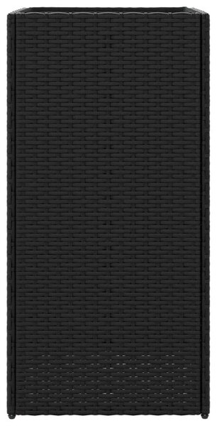 Fekete polyrattan kerti ültetőláda 40x40x80 cm