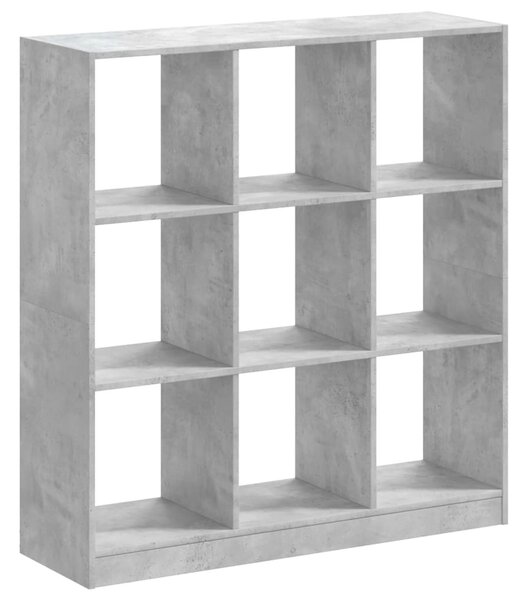 Betonszürke szerelt fa könyvespolc 102 x 32 x 108 cm