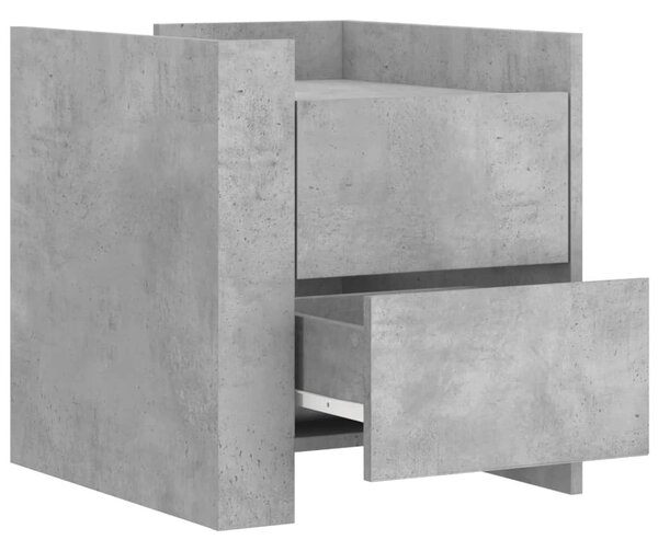 Betonszürke szerelt fa éjjeliszekrény 45 x 50 x 50 cm