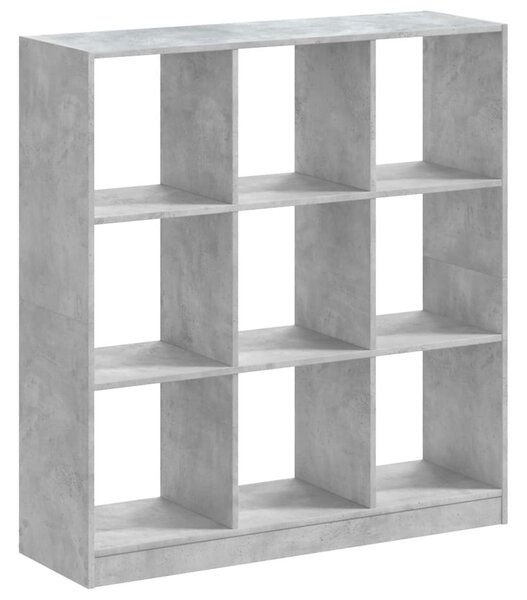 Betonszürke szerelt fa könyvespolc 102 x 32 x 108 cm