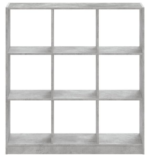 Betonszürke szerelt fa könyvespolc 102 x 32 x 108 cm