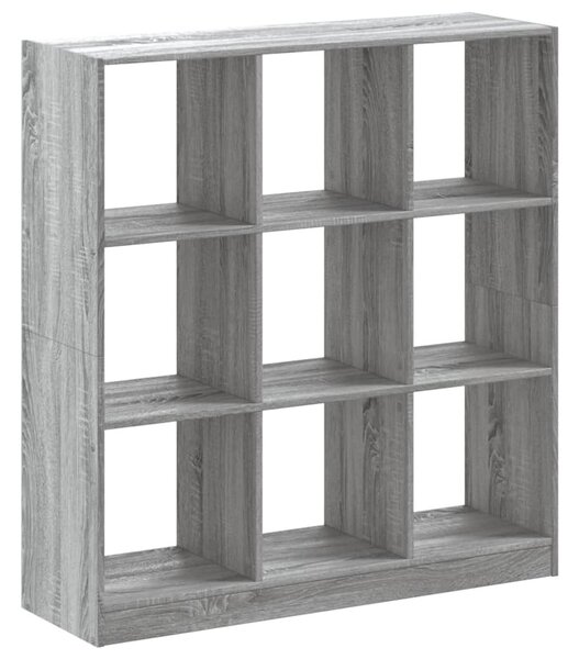 Szürke sonoma színű szerelt fa könyvespolc 102 x 32 x 108 cm