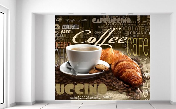 Gario Fotótapéta Finom kávé és croissant Anyag: Öntapadó, Méret: 268 x 240 cm