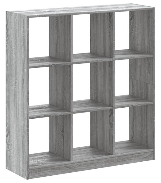 Szürke sonoma színű szerelt fa könyvespolc 102 x 32 x 108 cm