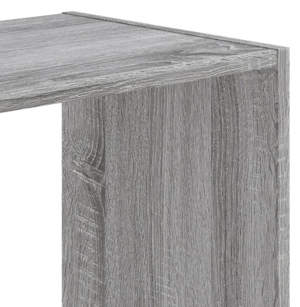 Szürke sonoma színű szerelt fa könyvespolc 102 x 32 x 108 cm