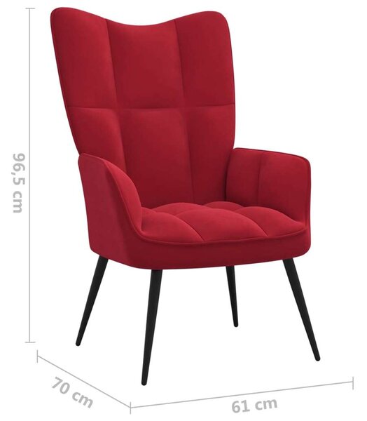 VidaXL Bordó Bársony Pihenőszék - Modern Design