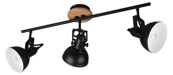 Lindby - Trinela 3 Mennyezeti Lámpa Black/Wood - Lampemesteren