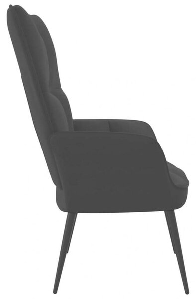 Bársony Pihenőszék - Fekete - 61x70x96,5cm