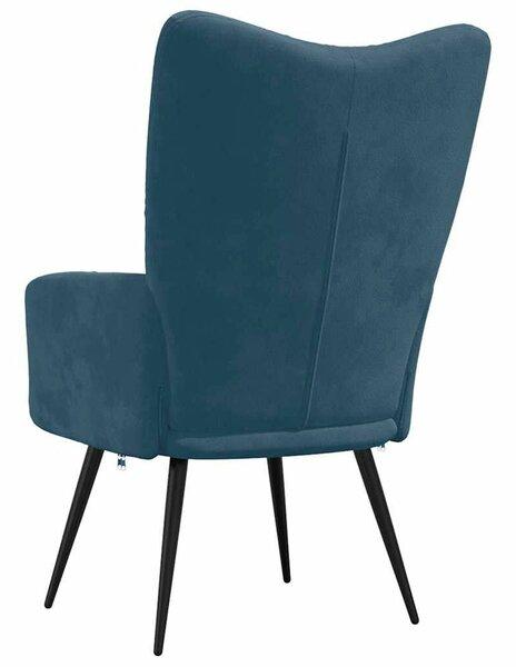 VidaXL Kék Bársony Pihenőszék - 61x70x96,5 cm