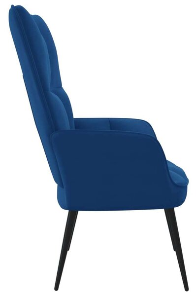 VidaXL Kék Bársony Pihenőszék - 61x70x96,5 cm