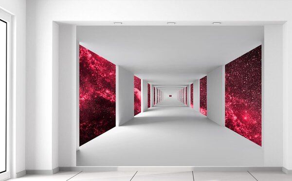 Fotótapéta Folyosó és piros galaxis Anyag: Öntapadó, Méretek: 200 x 150 cm