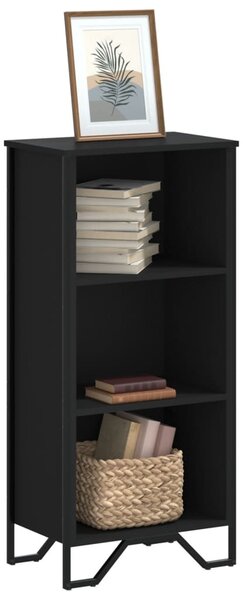 Fekete szerelt fa könyvszekrény 50 x 31 x 106 cm