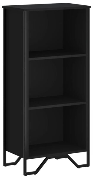 Fekete szerelt fa könyvszekrény 50 x 31 x 106 cm