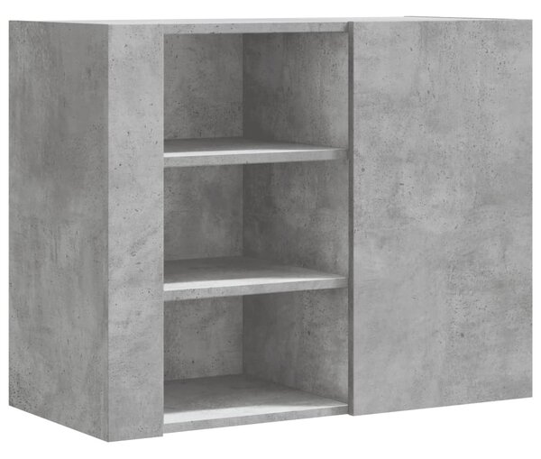 Betonszürke szerelt fa faliszekrény 75 x 35 x 60 cm