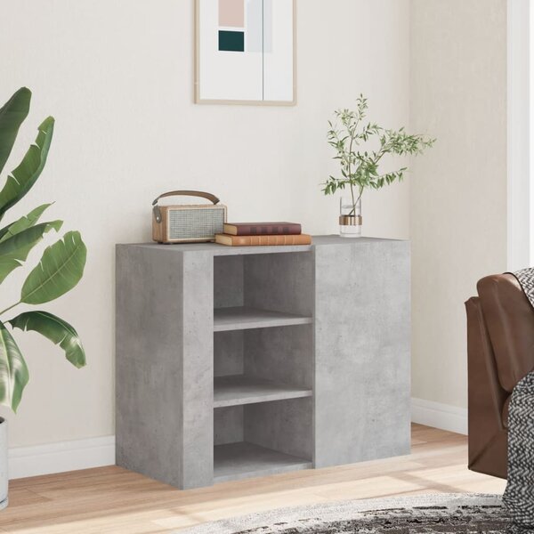 Betonszürke szerelt fa faliszekrény 75 x 35 x 60 cm