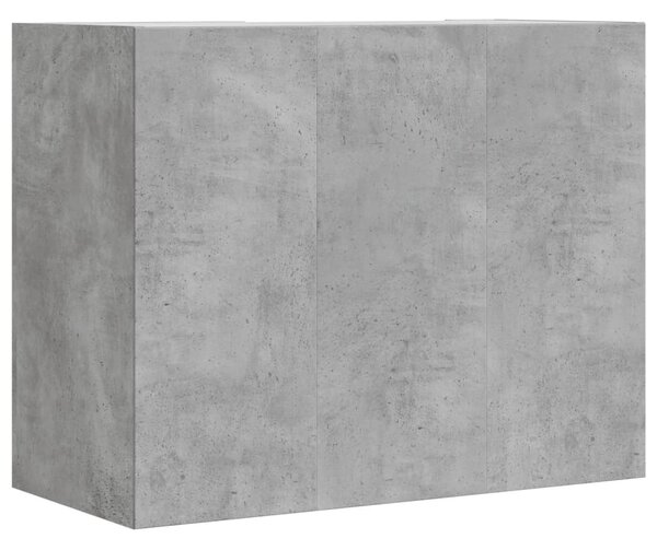 Betonszürke szerelt fa faliszekrény 75 x 35 x 60 cm