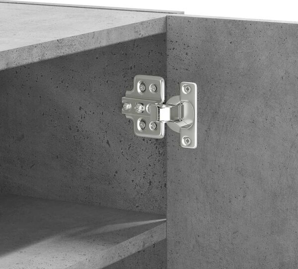 Betonszürke szerelt fa faliszekrény 75 x 35 x 60 cm