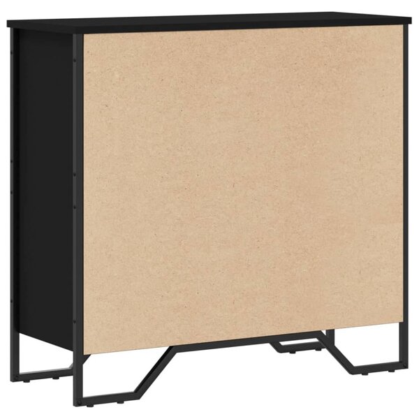 Fekete szerelt fa könyvszekrény 80 x 31 x 74,5 cm