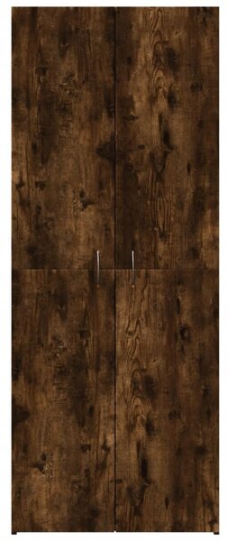 Füstös tölgy színű szerelt fa irattartó szekrény 60x32x153 cm