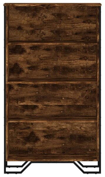 Füstös tölgy színű szerelt fa könyvszekrény 80 x 31 x 137,5 cm