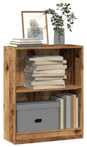 Antik fa színű szerelt fa könyvespolc 60 x 24 x 76 cm