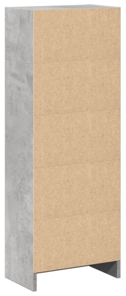 Betonszürke szerelt fa könyvespolc 40 x 24 x 109 cm