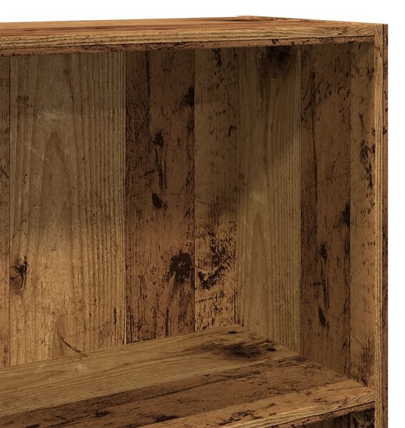 Antik fa színű szerelt fa könyvespolc 60 x 24 x 109 cm