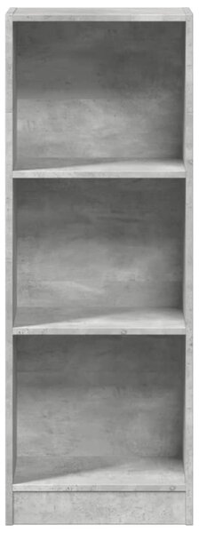 Betonszürke szerelt fa könyvespolc 40 x 24 x 109 cm